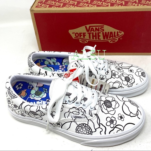 🌸Sale🌸 VANS ERA U-color Floral White Women’s Size 9.5 Sneakers VN0A4U391UH - Picture 7 of 9